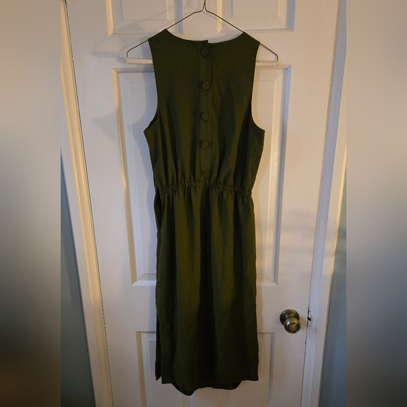 JCrew Olive Midi Dress Size 2 - Picture 2 of 4